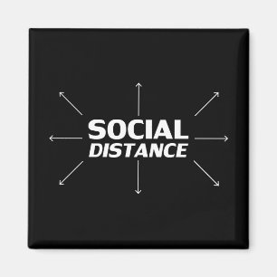 Aimant Distance sociale typographie moderne flèches fun n