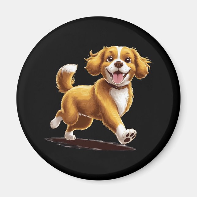 Aimant Distraction de chien � conception rétro-Amoureux d (Devant)