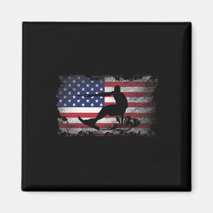 Aimant Distressed American Flag Water Skiing Usa Patrioti
