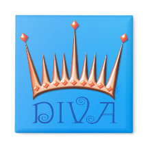 Aimant Diva en nectarine et bleu AH2010