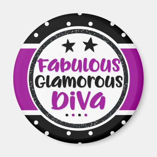 Aimant Diva violet fabuleux glamour (Devant)