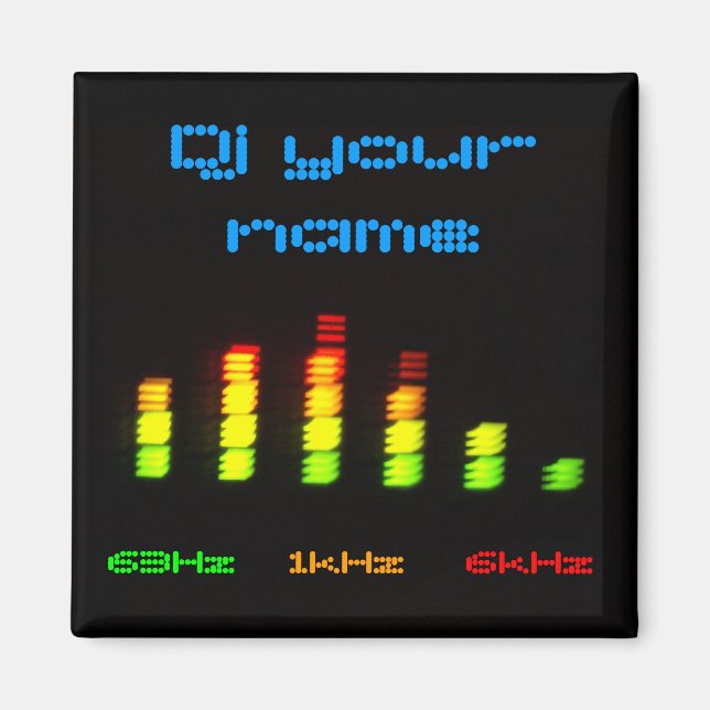 Aimant Dj Ajoutez votre nom Personal Equalizer Bar (Devant)