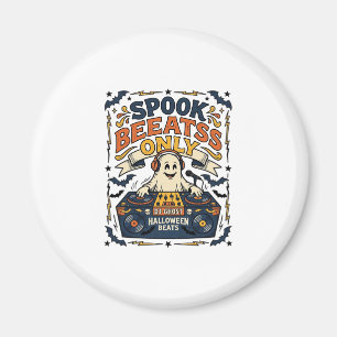 Aimant DJ Ghost Spooky Beats Gravure Vintage Halloween