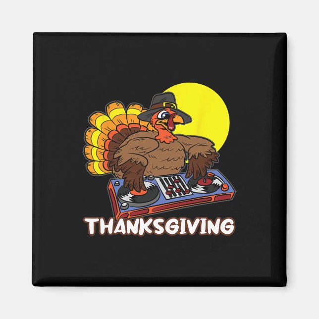 Aimant DJ Turquie Thanksgiving Day Cool Fall Dance Music  (Devant)