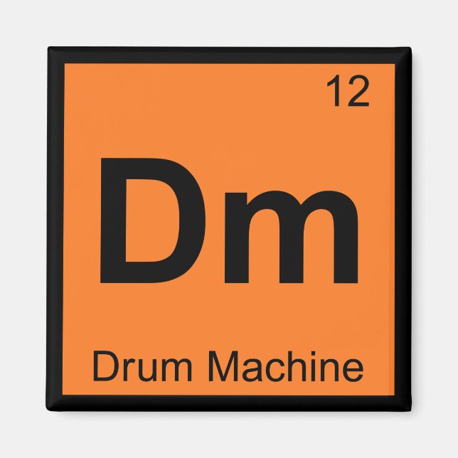 Aimant Dm - Machine à rythmes Chimie Symbole du tableau p (Devant)