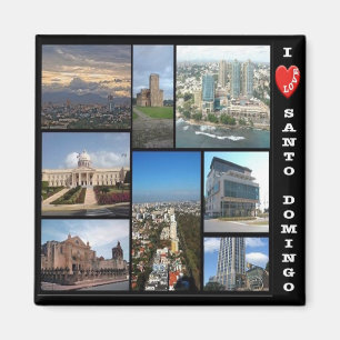 Aimant DO-Dominican Republic Santo Domingo-I Love Collage