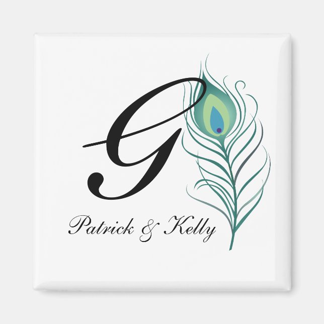 Aimant do-it-yourself Elégante Plume De Peacock (Devant)