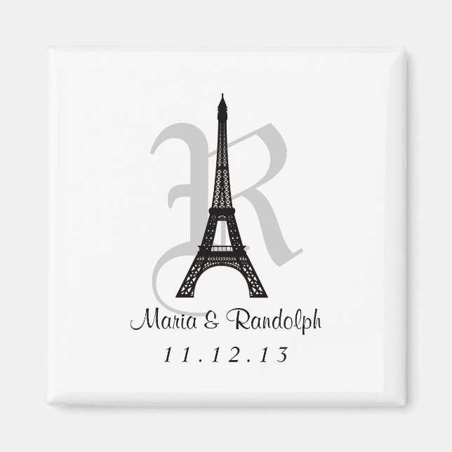 Aimant do-it-yourself Tour Eiffel Économisez la date aima (Devant)