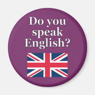 Aimant "Do you speak English ?" en anglais. Flag