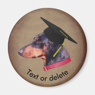 Aimant Doberman Le Diplômé Chien Drôle Personnalisé