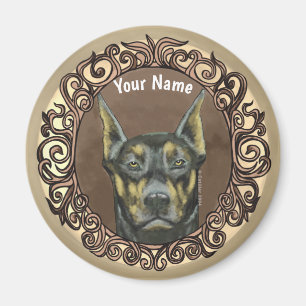 Aimant Doberman Pinscher Orné