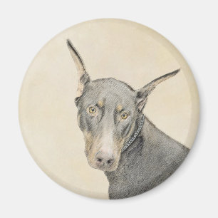 Aimant Doberman Pinscher Peinture - Art Chien original