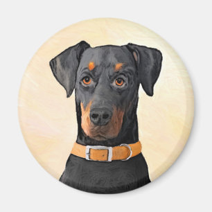 Aimant Doberman Pinscher Peinture non découpée Art origin