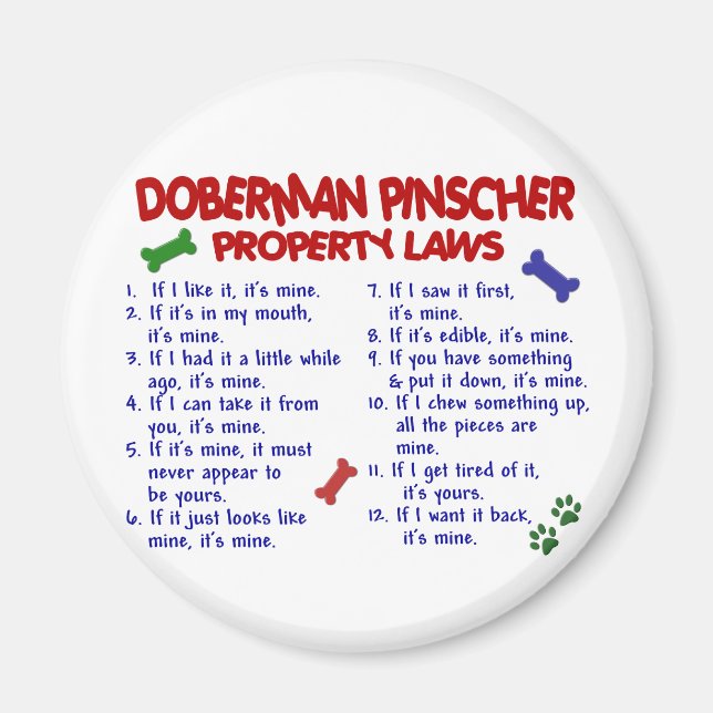 Aimant DOBERMAN PINSCHER, propriété Lois 2 (Devant)