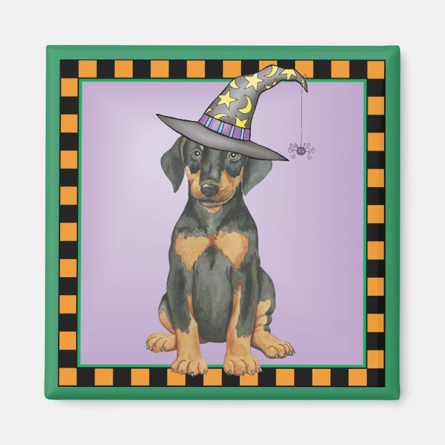 Aimant Doberman Witch (Devant)