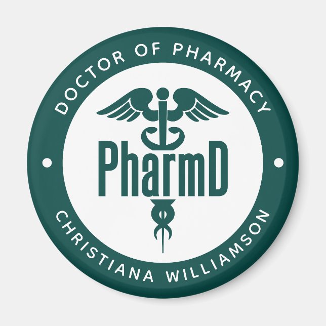 Aimant Docteur en pharmacie PharmD Diplômé Pharmacien (Devant)
