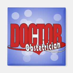 AIMANT DOCTEUR ROUGE DE LOGO D'OBSTÉTRICIEN GRAND