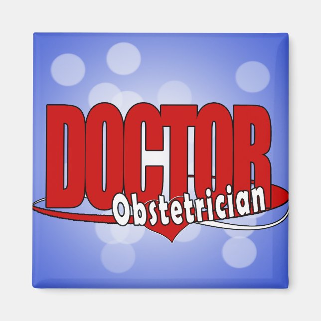 AIMANT DOCTEUR ROUGE DE LOGO D'OBSTÉTRICIEN GRAND (Devant)