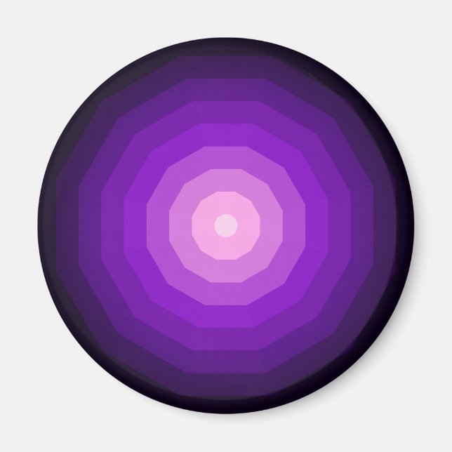 Aimant Dodécagone Géométrique Violet Forme à Douze Côtés (Devant)