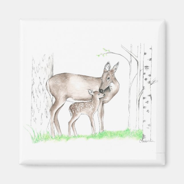 Aimant Doe and fawn (Devant)