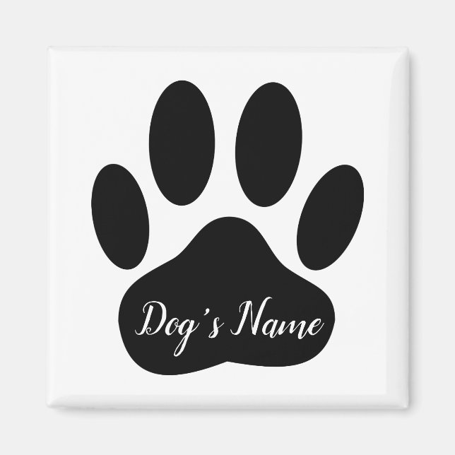 Aimant Dog Paw Print With Custom Name Ceramic Tile (Devant)