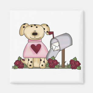 Aimant Doggie Valentine's Day Tshirts et cadeaux