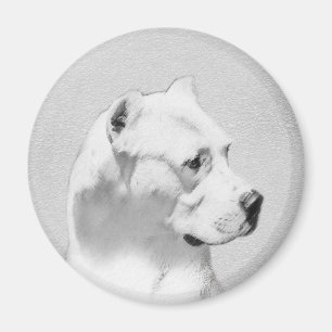 Aimant Dogo Argentino Painting - Original Dog Art