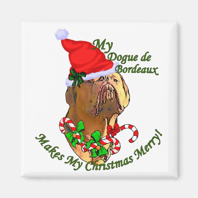 Aimant Dogue de Bordeaux Cadeaux de Noël (Devant)