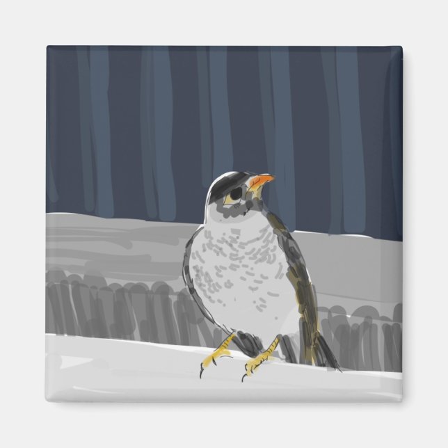 Aimant d'oiseau sur un rail (Devant)