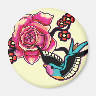 Aimant d'oiseaux et de Roses