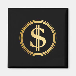 Aimant Dollar Signe Doré D.o.g.e. 4 Juillet
