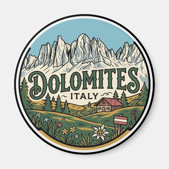 Aimant Dolomites Italie (Devant)