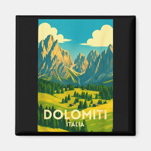 Aimant Dolomites Italie randonnée et ski paysage artwork