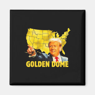 Aimant Dôme Doré Trump Grande Carte Américaine Patriotiqu