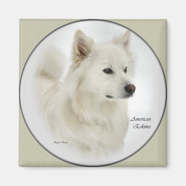 Aimant Don d'art Eskimo Chien américain (Devant)