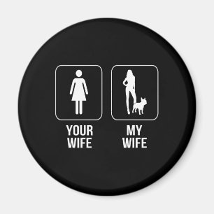 Aimant Don de chien Votre Femme - My Wife French Bulldo