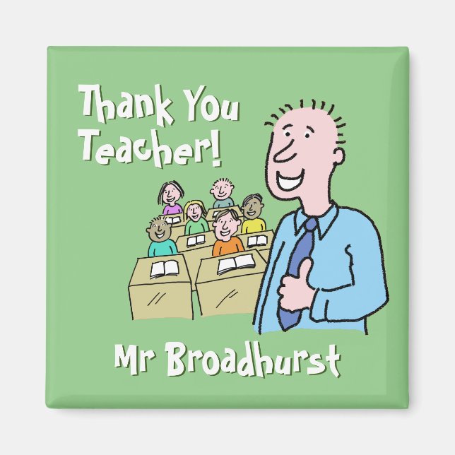 Aimant Don de l'enseignant. Merci à un enseignant masculi (Devant)