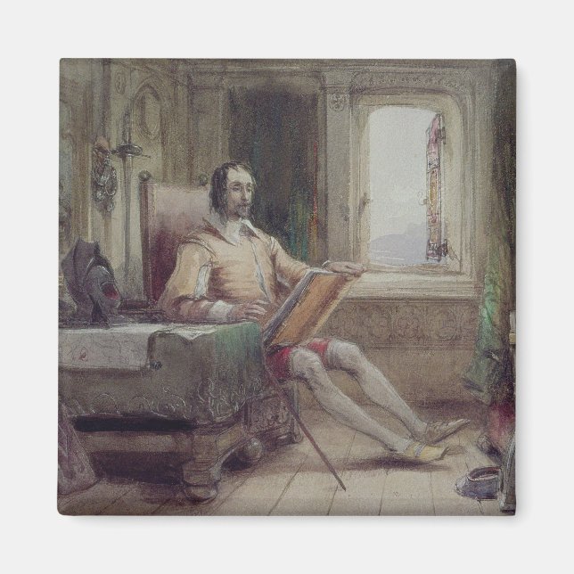 Aimant Don Quichotte dans son étude (Devant)