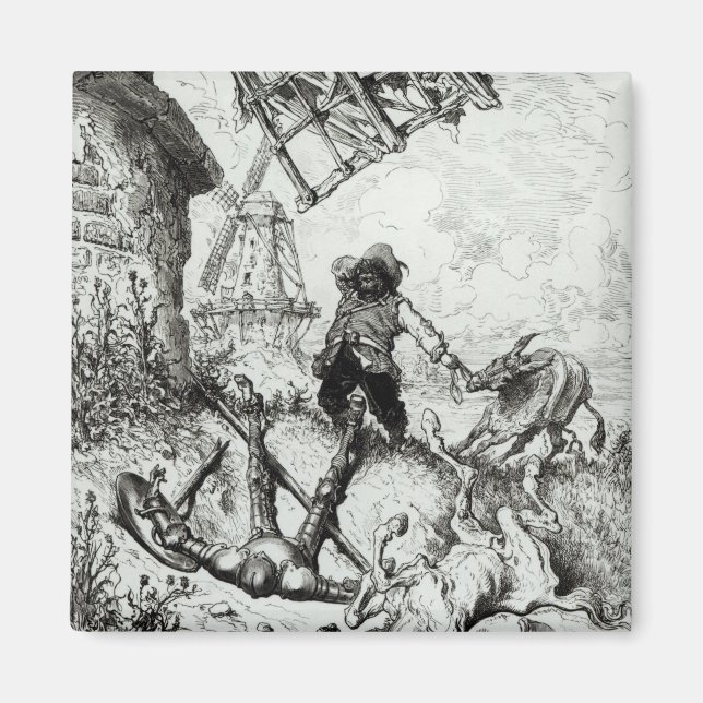 Aimant Don Quichotte et les moulins à vent (Devant)