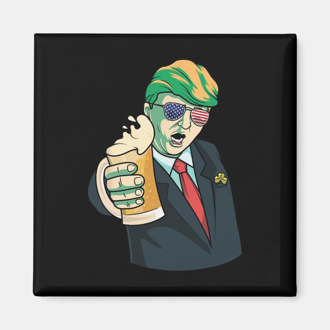 Aimant Donald Chanceux St Pattys Trump Saint Patrick Jour (Devant)