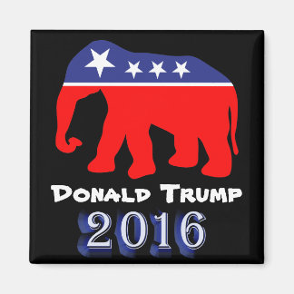 Aimant Donald Trump 2016 - Eléphant rouge, blanc et bleu