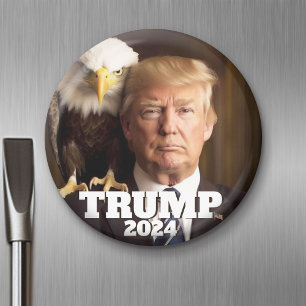 Aimant Donald Trump 2024 Photo - aigle chauve sur l'épaul