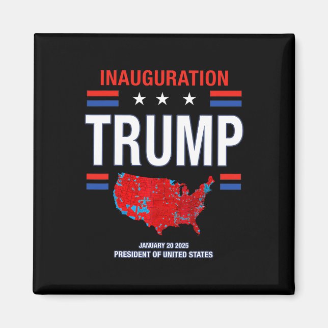 Aimant Donald Trump 47e président 2025 Inauguration États (Devant)