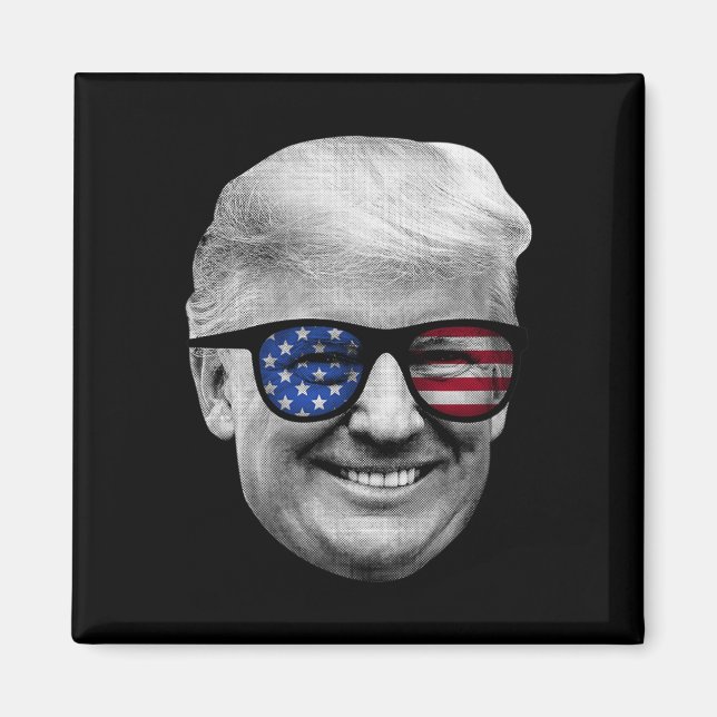 Aimant Donald Trump 4 juillet drapeau américain (Devant)
