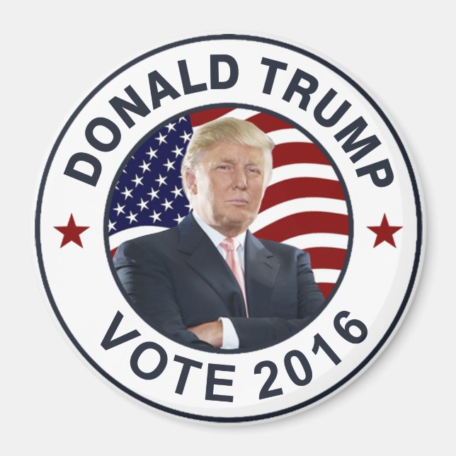 Aimant Donald Trump - Drapeau américain (Devant)