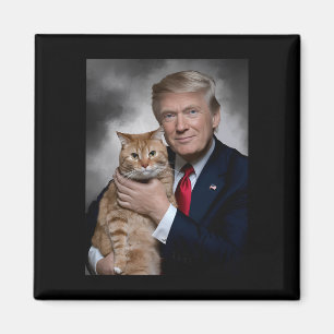 Aimant Donald Trump Et Cat Drôle Trump Et Chat