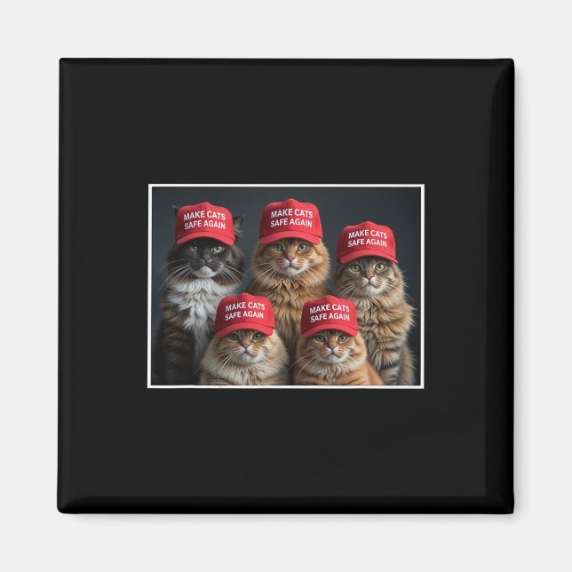 Aimant Donald Trump Rendre les chats en sécurité Casquett (Devant)