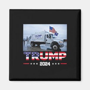 Aimant Donald Trump roule en camion à ordures - Camion à
