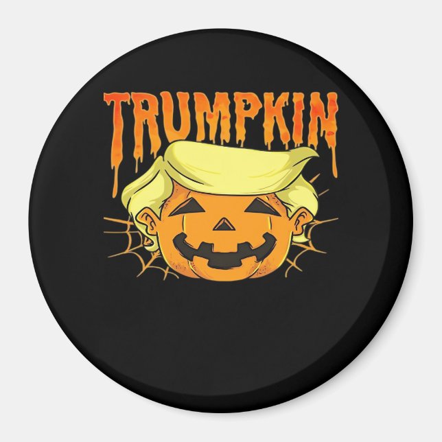 Aimant Donald Trumpkin Funny Parti Président Halloween Cl (Devant)