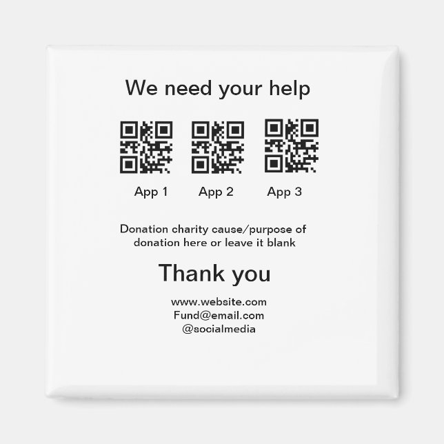 Aimant Donation Collection conseil pot ajouter votre q r  (Devant)